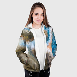 Куртка с капюшоном женская Spirit pattern, цвет: 3D-белый — фото 2
