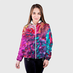 Куртка с капюшоном женская Феерия жидких красок, цвет: 3D-белый — фото 2