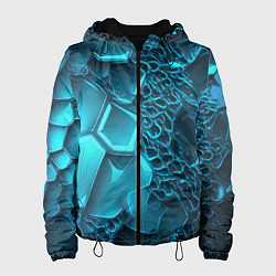 Куртка с капюшоном женская Ледяные разломленные плиты, цвет: 3D-черный