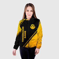 Куртка с капюшоном женская Tomodachi Game - gold gradient: надпись, символ, цвет: 3D-черный — фото 2