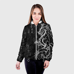 Куртка с капюшоном женская White dragon - grunge, цвет: 3D-белый — фото 2