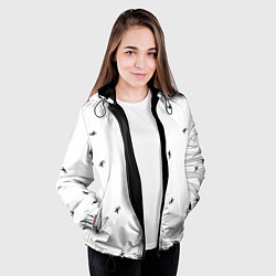 Куртка с капюшоном женская Паттерн из скорпионов, цвет: 3D-черный — фото 2