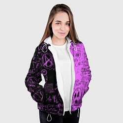 Куртка с капюшоном женская Dead inside purple black, цвет: 3D-белый — фото 2