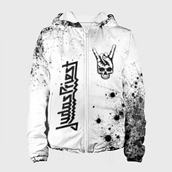 Куртка с капюшоном женская Judas Priest и рок символ на светлом фоне, цвет: 3D-белый