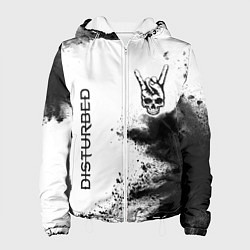 Куртка с капюшоном женская Disturbed и рок символ на светлом фоне, цвет: 3D-белый