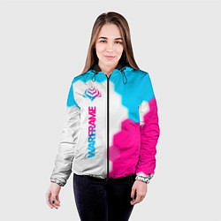 Куртка с капюшоном женская Warframe neon gradient style: по-вертикали, цвет: 3D-черный — фото 2
