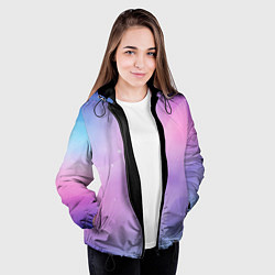 Куртка с капюшоном женская Градиентовый космос, цвет: 3D-черный — фото 2