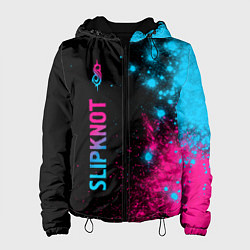 Куртка с капюшоном женская Slipknot - neon gradient: по-вертикали, цвет: 3D-черный