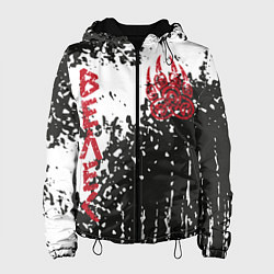 Куртка с капюшоном женская Лапа медведя, цвет: 3D-черный