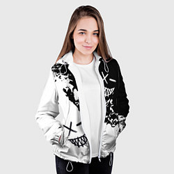 Куртка с капюшоном женская Smile - black and white, цвет: 3D-белый — фото 2