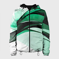 Куртка с капюшоном женская White green black, цвет: 3D-черный