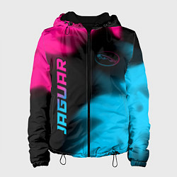 Куртка с капюшоном женская Jaguar - neon gradient: надпись, символ, цвет: 3D-черный