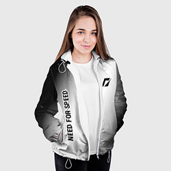 Куртка с капюшоном женская Need for Speed glitch на светлом фоне: надпись, си, цвет: 3D-белый — фото 2
