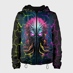 Куртка с капюшоном женская Alien - neon style, цвет: 3D-черный