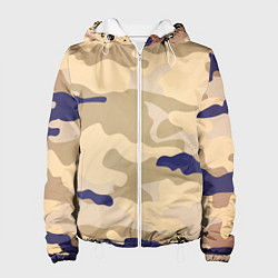 Куртка с капюшоном женская Камуфляжный узор веенний, цвет: 3D-белый