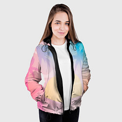 Куртка с капюшоном женская Градиентовый летний пейзаж, цвет: 3D-черный — фото 2