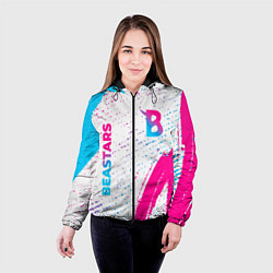 Куртка с капюшоном женская Beastars neon gradient style: надпись, символ, цвет: 3D-черный — фото 2