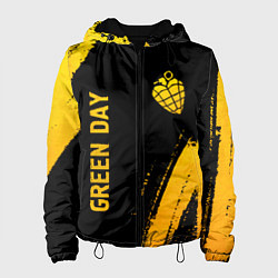 Куртка с капюшоном женская Green Day - gold gradient: надпись, символ, цвет: 3D-черный