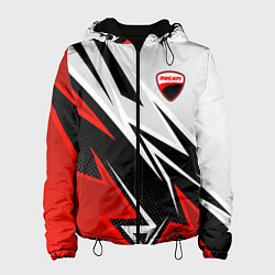 Куртка с капюшоном женская Ducati - белый и красный, цвет: 3D-черный