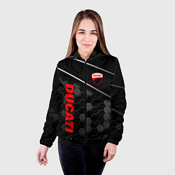 Куртка с капюшоном женская Ducati - технологическая броня, цвет: 3D-черный — фото 2