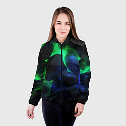 Куртка с капюшоном женская Неоновая лава из плит, цвет: 3D-черный — фото 2