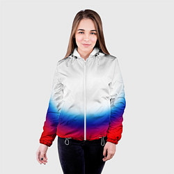 Куртка с капюшоном женская Флаг России градиент, цвет: 3D-белый — фото 2