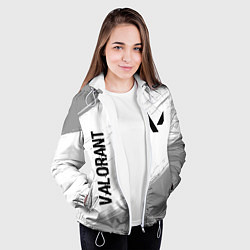 Куртка с капюшоном женская Valorant glitch на светлом фоне: надпись, символ, цвет: 3D-белый — фото 2