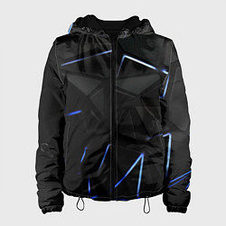 Куртка с капюшоном женская Black texture neon line, цвет: 3D-черный