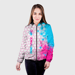 Куртка с капюшоном женская Dead Space neon gradient style: по-вертикали, цвет: 3D-черный — фото 2