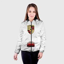 Куртка с капюшоном женская Porsche car, цвет: 3D-черный — фото 2