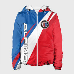 Куртка с капюшоном женская Alpine BMW - colors, цвет: 3D-белый