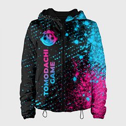 Куртка с капюшоном женская Tomodachi Game - neon gradient: по-вертикали, цвет: 3D-черный