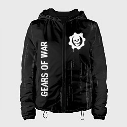 Куртка с капюшоном женская Gears of War glitch на темном фоне: надпись, симво, цвет: 3D-черный