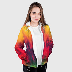 Куртка с капюшоном женская Огненный тай дай, цвет: 3D-белый — фото 2