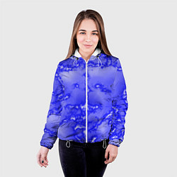 Куртка с капюшоном женская Темно-синий мотив, цвет: 3D-белый — фото 2
