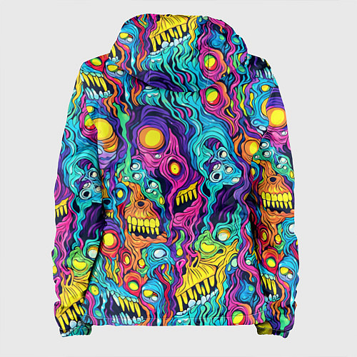 Женская куртка Кислотные психоделические черепа / 3D-Черный – фото 2