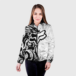 Куртка с капюшоном женская Fox motocross - белый дракон, цвет: 3D-черный — фото 2
