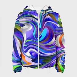 Куртка с капюшоном женская Цветомузыка настроения, цвет: 3D-белый