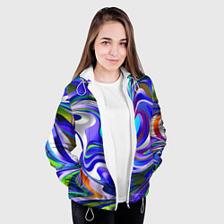 Куртка с капюшоном женская Цветомузыка настроения, цвет: 3D-белый — фото 2