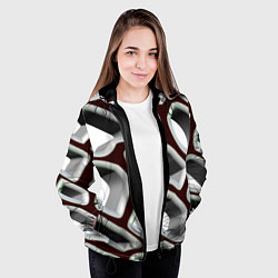 Куртка с капюшоном женская Объемная сеть, цвет: 3D-черный — фото 2