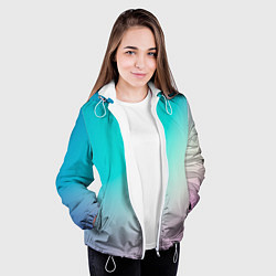 Куртка с капюшоном женская Розовоголубые цвета, цвет: 3D-белый — фото 2