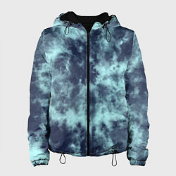 Куртка с капюшоном женская Tie-Dye дизайн, цвет: 3D-черный