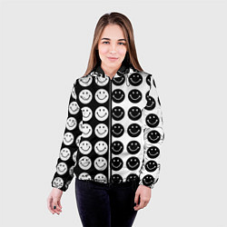 Куртка с капюшоном женская Smiley black and white, цвет: 3D-черный — фото 2