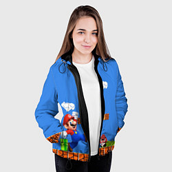 Куртка с капюшоном женская Супер Марио, цвет: 3D-черный — фото 2
