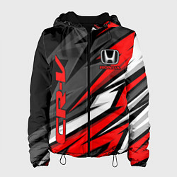 Куртка с капюшоном женская Honda - CR-V - геометрия, цвет: 3D-черный