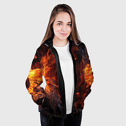 Куртка с капюшоном женская Огонь и искры, цвет: 3D-черный — фото 2