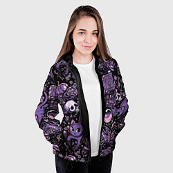 Куртка с капюшоном женская Ведьминский паттерн, цвет: 3D-черный — фото 2