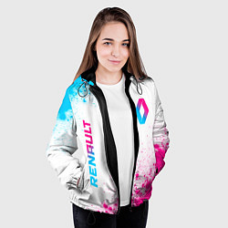 Куртка с капюшоном женская Renault neon gradient style: надпись, символ, цвет: 3D-черный — фото 2