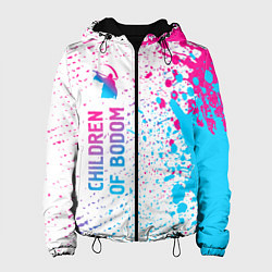 Куртка с капюшоном женская Children of Bodom neon gradient style: по-вертикал, цвет: 3D-черный