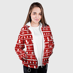 Куртка с капюшоном женская Dragon year pattern, цвет: 3D-белый — фото 2